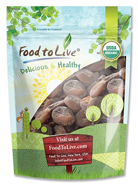 Food to Live Certified Organic Dried Apricots (Non-GMO, Unsulfured, Bulk) (4 Pounds)