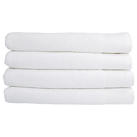 Labvon Fade-Resistant Cotton 4-Piece Towel Set, white (white)