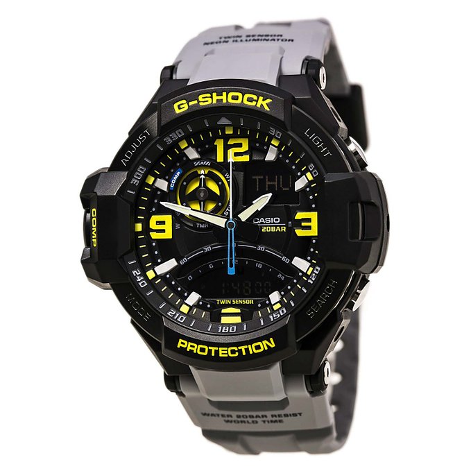 Casio G-Shock GA-1000-8A Aviation Series Mens Luxury Watch - Grey  One Size