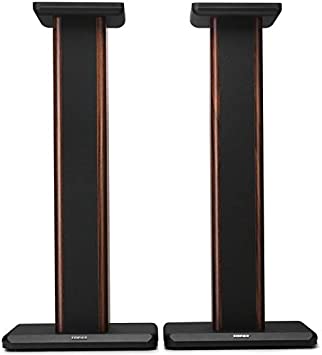 Edifier S2000MKIII Speaker Stands 25.7 inch Heavy Duty Hollowed Stands for Optional Sand Filling Tuning-Wood Grain Easy Assembly for Home Theater - Pair