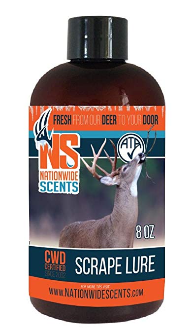 Nationwide Scents Deer Attractant Scent Lure, Purest, Fresh UNFROZEN Natural Whitetail Scrape, 8 Ounce
