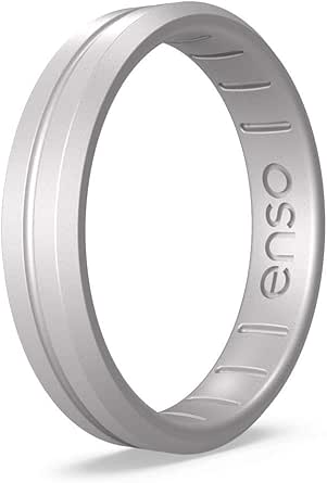 Enso Rings Thin Contour Silicone Ring – Stackable Multi Color Unisex Wedding Engagement Band – Thin Minimalist Band – 4.70mm, 1.83mm Thick