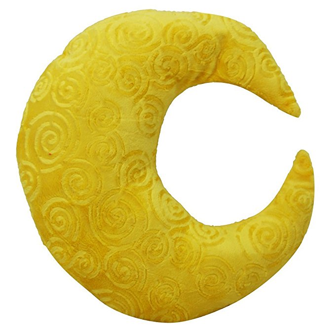 Crescent Moon Minky Plush Yellow Throw Pillow
