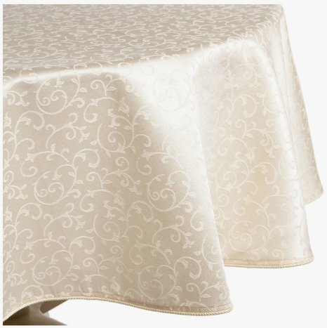 Lenox Opal Innocence 90-Inch Round Tablecloth, Ivory