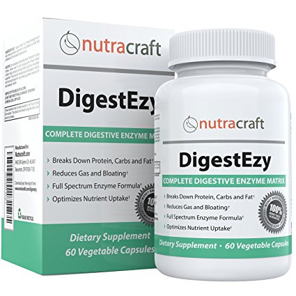 #1 Digestive Enzyme Supplement - 100% MONEY BACK GUARANTEE - Best Multi-enzyme Formula to Optimize Digestion of All Food Groups, Increase Energy & Reduce Gas, Bloating & Indigestion - 60 Vegetarian Capsules