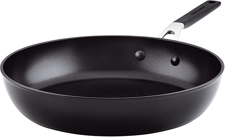 KitchenAid Hard Anodized Nonstick Frying Pan/Skillet, 12.25 Inch, Onyx Black