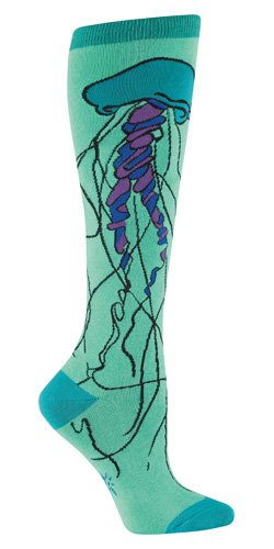 Jellyfish Knee High Socks, Green one size
