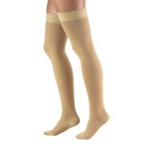 Truform 8868 Compression Stockings Thigh High Closed toe Silicone Dot Top 20-30 mmHg Beige Large