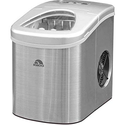 Igloo Counter Top Ice Maker, Produces 26 pounds Ice per Day, Stainless Steel with White See-through Lid (Certified Refurbished)