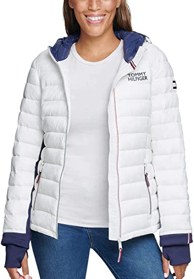 Tommy Hilfiger Womens Packable Hooded Puffer Jacket