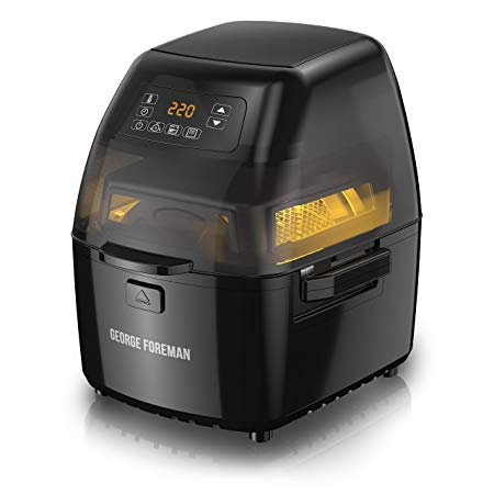 George Foreman GHFD6800B Twist ‘N Crisp Air Fryer, with Rotisserie Attachment, 3L Capacity, Black