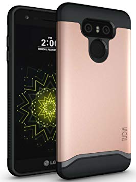 LG G6 Case, TUDIA Slim-Fit Heavy Duty [Merge] Military Grade Non-Slip Shock Absorption Extreme Protection/Rugged Slim Dual Layer Skin Case for LG G6 (Rose Gold)