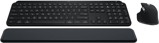 Logitech MX Keys S Combo - Performance Wireless Keyboard and Mouse with Palm Rest