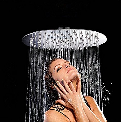 Artbath 10 Inch Large Rainfall Shower Head Ceiling Mount Shower Head Ultra-thin 304 Stainless Steel with Showerhead Swivel Metal Ball Connector Round Chrome Finish