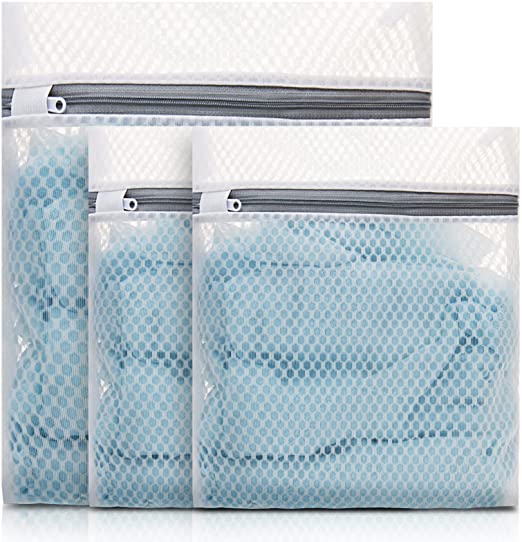 Delicates Wash Bags, GoFriend Mesh Laundry Bags Zippered Washing Machine Fine Mesh Bag for Delicates Blouse, Hosiery, T-shirt, Socks, Underwear, Bra, Lingerie Baby Clothes (3 SET)