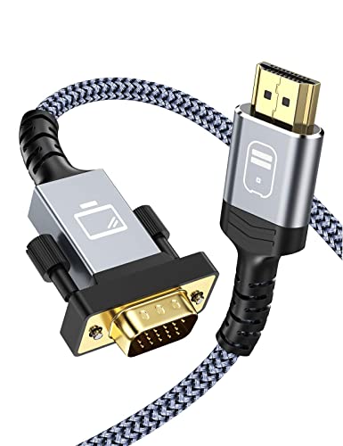 Snowkids HDMI to VGA 1M,Non-bidirectional HDMI to VGA Cable,(1080P 60Hz) Unidirection HDMI Output to VGA Input Converter Cord Male to Male