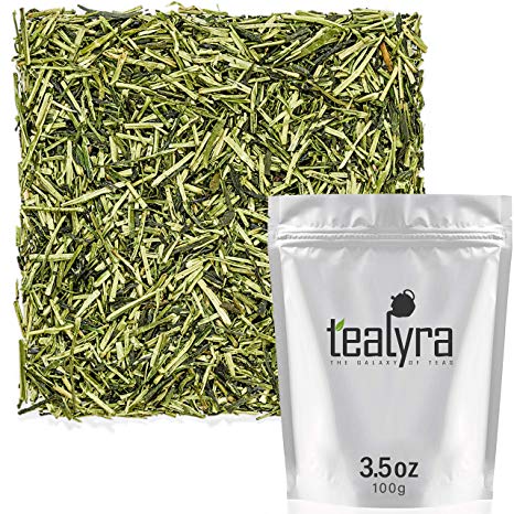 Tealyra - Premium Kukicha Twig Kabuse - Organically Grown - Green Tea from Japan - Mild Slightly Nutty Flavour - High Level of Antioxidants - Caffeine Level Low - 100g