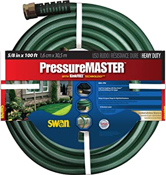 Swan Products SN7958100 PressureMASTER Heavy Duty Kink Resistant Garden Hose 100' x 5/8", Green
