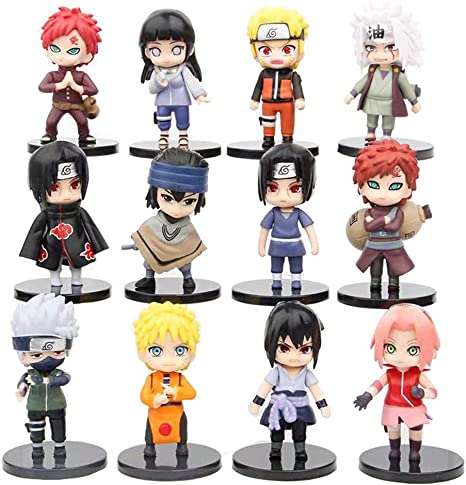 12 Pcs Naruto Ninja Collection Toy Set Action Figures Naruto Anime Party Favor Supplies