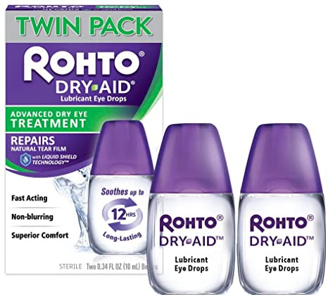 Dry-Aid Eye Relief Lubricant Eye Drops, Twin Pack (0.34 Ounce Each)