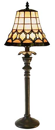 Warehouse of Tiffany 2445-BB692 Tiffany-style Jeweled Table Lamp, Yellow