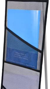 Signworld 4-Pocket Mesh Floor Standing Portable Literature Rack Display Brochure Holder