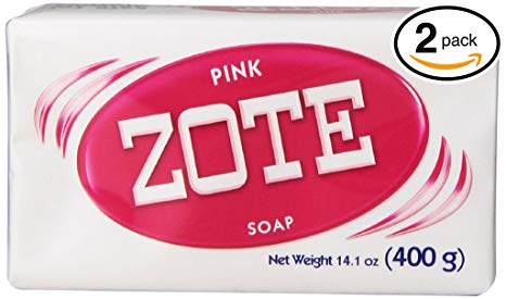 (PACK OF 2 BARS) Zote Pink Laundry Bar Soap, with Even MORE Pinkning Power & Satin Remover. Light Fresh Scent! Safe for delicate clothes! (2 Bars, 14.1oz Each Bar)