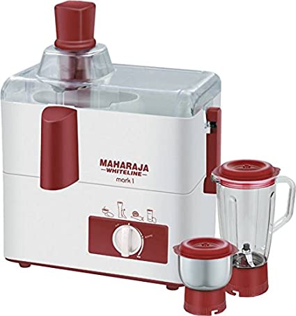 Maharaja Plastic Juicer Mixer Grinder (White and Red)