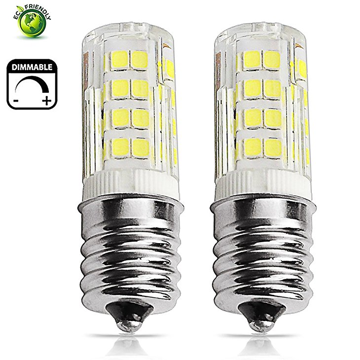 E17 Led Bulb, White Dimmable E17 Led Light bulbs Lamp Daylight 4W 400lm 6000k, 40w Equivalent Replacement Incandescent Bulb, for Microwave Oven Appliance, 2 Pack
