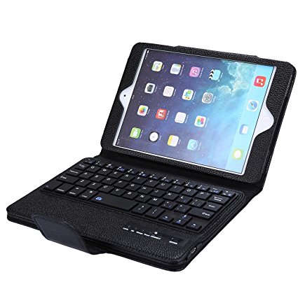 KLAREN 2016 Released iPad mini 1 2 3 - Wireless Bluetooth Keyboard Cover For iPad Mini 3rd Gen / iPad Mini 2 with Retina Display / iPad Mini Black