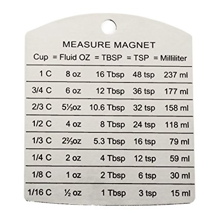 RSVP Endurance Stainless Steel Measure Conversion Magnet