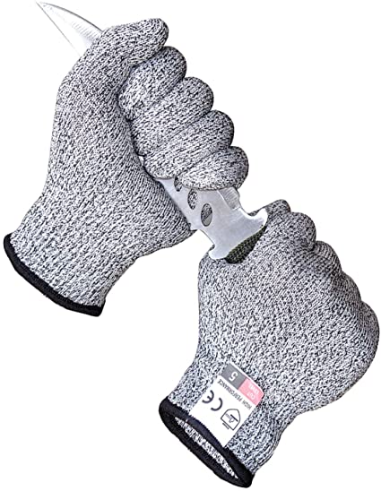 S1Pair Cut Resistant Gloves Food Grade Safety Gloves for Yard Work, Repairing and Most Kitchen Cutting, Slicing.
