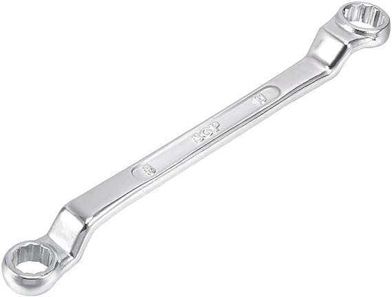 uxcell 8mm x 10mm Metric 12 Point Offset Double Box End Wrench Chrome Plated, Cr-V