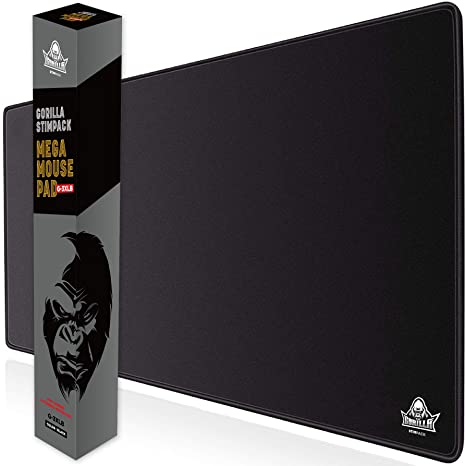GORILLA STIMPACK 3XL Huge Mouse Pads Oversized Giant Mouse Pad (48''x24''x0.2'') - XXXL Extended Mousepad Full Desk Mat Suitable for Gamers - Black