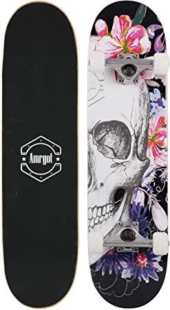 Amrgot Skateboards Pro 31 inches Complete Skateboards for Teens, Beginners, Girls,Boys,Kids,Adults