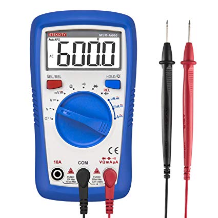 Etekcity MSR-A600 Digital Multimeters, Electrical Volt Amp Ohm Voltage Tester Auto-Ranging Multimeter voltmeter with AC/DC Current Resistance Continuity Capacitance and REL Diode Test Meter (Blue)