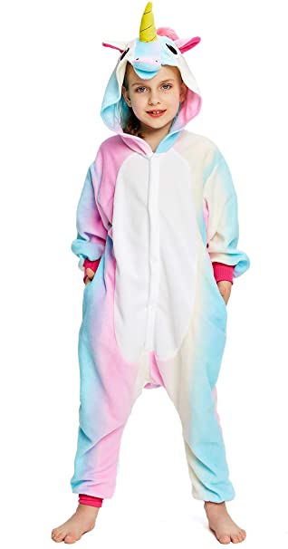 NEWCOSPLAY Unisex Kids Unicorn Costume One-Piece Pajamas