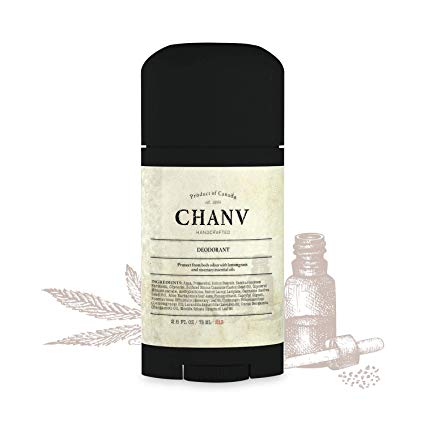 Chanv Canadian Hemp Natural Deodorant | Aluminum-Free Stick, Handmade | Vegan Friendly & Cruelty Free, Underarm for Sensitive Skin | Gender Neutral, Non-GMO, Phthalate and Paraben Free