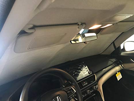 The Original Windshield Sun Shade, Custom-Fit for Honda Accord Sedan w/o Auto Dimming R.V.M. 2018, 2019, Silver Series