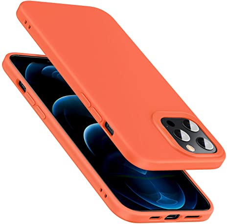 ESR Cloud Series Compatible with iPhone 12 Pro Max Case, Liquid Silicone Rubber Case [Comfortable Grip] [Screen & Camera Protection] [Velvety-Soft Lining] [Shock-Absorbing] for 6.7-Inch– Orange