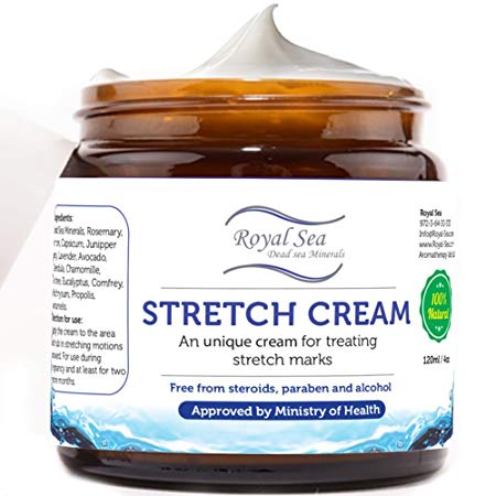 It Works Best Natural Stretch Mark Scar Removal Cream and Skin Repair by Royal Dead Sea, Moisturizer with Supports Collagen Production During/After Pregnancy or Weight Loss, Therapy Remover (4.05 oz)