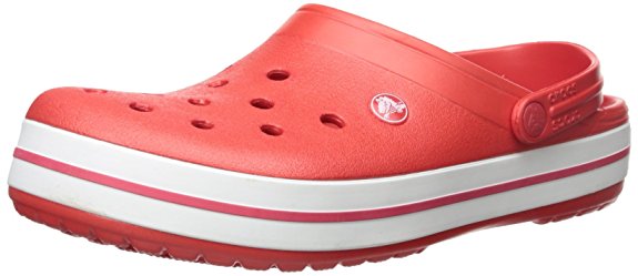 crocs Unisex Crocband Clog, Flame/White, 11 US Men / 13 US Women