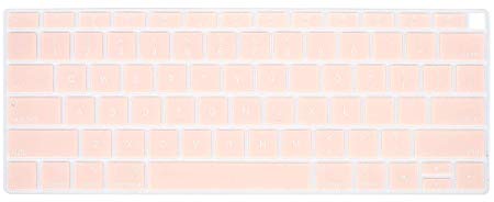 CaseBuy Premium Keyboard Cover Compatible 2018 Release MacBook Air 13 Inch with Touch ID Model A1932 Soft-Touch Ultra Thin Silicone Protective Skin, Rose Quartz