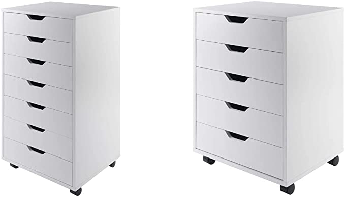 Winsome Wood Halifax Cabinet for Closet/Office, 7 Drawers, White & Halifax Cabinet for Closet/Office, 5 Drawers, White