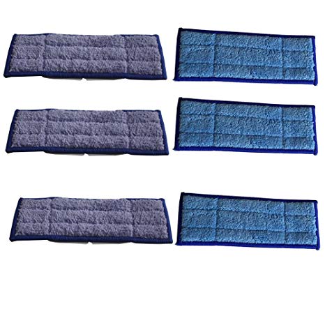CIMC LLC iRobot Braava Jet 240 Replacement Washable Reusable 3 Pack Wet/3 Pack Dry Mopping Pads 6 Pack