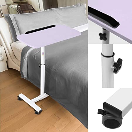 Kurtzy Laptop Study Table Adjustable Height Portable Foldable Detachable Space Saving Multipurpose Desk for Kids and Adults (Lilac Color)