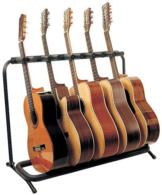 Glarry 5 Multi Guitar Bass Folding Stand Stage 5 Holder Rack Guitar Stand