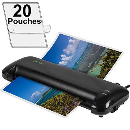 Apache AL9 9" Thermal Laminator and 20 Laminator Pouches (Black)