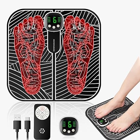 EMS Foot Massager Mat EMS Foot Stimulator for Pain Relief Improve and Facilitate Muscle Performance Temporary Relief of Minor Aches and Pains in The Waistback, Arm, Leg