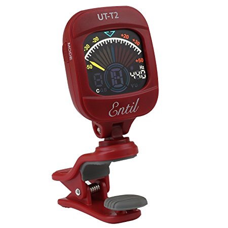 Guitar Tuner Full Color Display Electronic Digital & Chromatic Clip On Tuner for Guitar, Bass and Violin Lovers (Guitar tunner-Red)